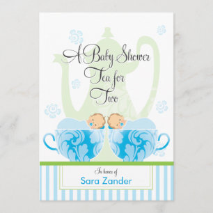 Een Baby shower-Tea-partij    Tweemaal in dozen Kaart