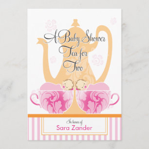 Een Baby shower-Tea-partij Twin Girls Kaart