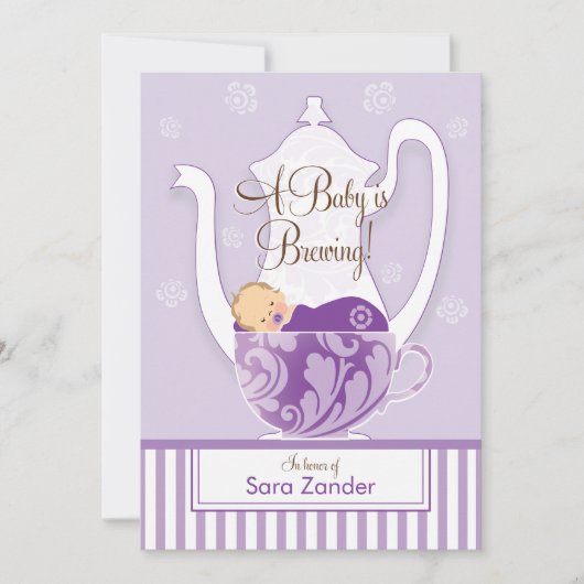 Een Baby shower Tea Party - Meisje Kaart (Voorkant)