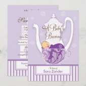 Een Baby shower Tea Party - Meisje Kaart (Voorkant / Achterkant)