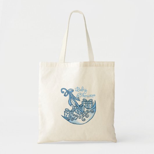 Een Baby shower van een blauwe jongen Tote Bag (Voorkant)