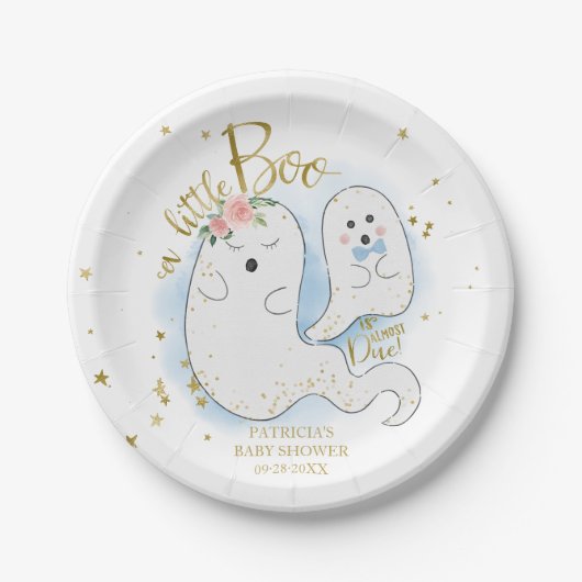 Een Baby shower van een kleine Boo Cute Halloween  Papieren Bordje (Voorkant)