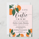 Een Baby shower van een kleine cutie Citrus Oranje Kaart (Voorkant)