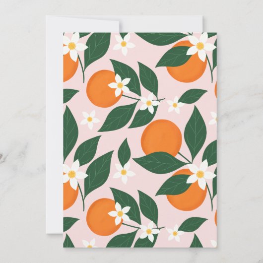 Een Baby shower van een kleine cutie Citrus Oranje Kaart (Achterkant)