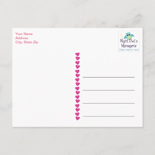 Een Baby showers uil dank je wel Pinks Briefkaart (Achterkant)