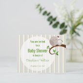 Een Baby showers uilenuitnodiging Kaart (Staand voorkant)