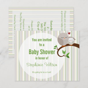 Een Baby showers uilenuitnodiging Kaart
