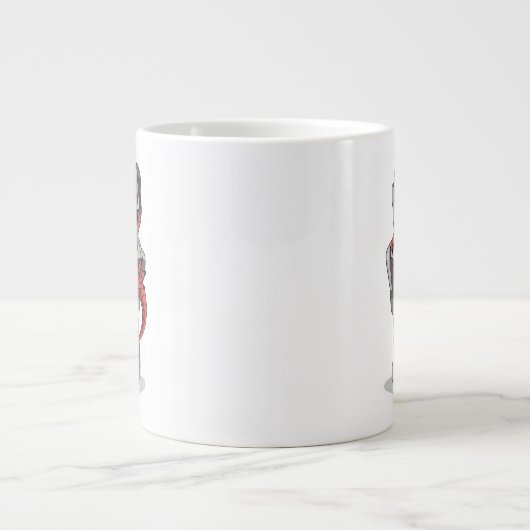 Een Baby Tyrannosaurus rex zittend in een hoge sto Grote Koffiekop (Voorkant)