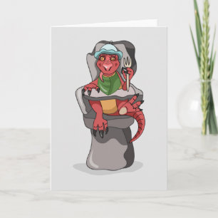 Een Baby Tyrannosaurus rex zittend in een hoge sto Kaart