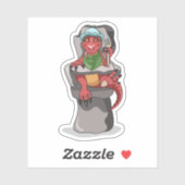 Een Baby Tyrannosaurus rex zittend in een hoge sto Sticker (Vel)