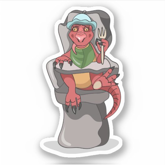Een Baby Tyrannosaurus rex zittend in een hoge sto Sticker (Voorkant)