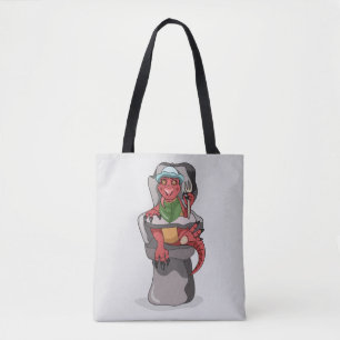 Een Baby Tyrannosaurus rex zittend in een hoge sto Tote Bag