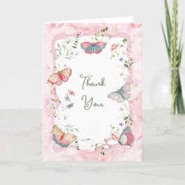 Een Baby-vlinder is onderweg naar het Baby shower Bedankkaart