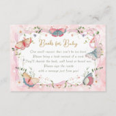 Een Baby-vlinder is onderweg naar het Baby shower Informatiekaartje (Voorkant)