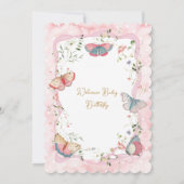 Een Baby-vlinder is onderweg naar het Baby shower Kaart (Achterkant)