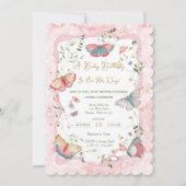 Een Baby-vlinder is onderweg naar het Baby shower Kaart (Voorkant)