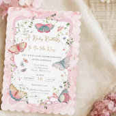 Een Baby-vlinder is onderweg naar het Baby shower Kaart