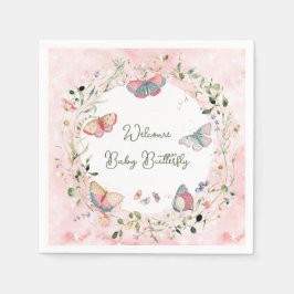 Een Baby-vlinder is onderweg naar het Baby shower Servet