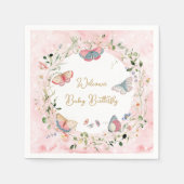 Een Baby-vlinder is onderweg naar het Baby shower Servet (Voorkant)