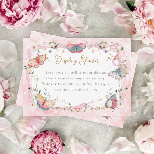 Een Baby-vlinder is onderweg om te douchen Informatiekaartje