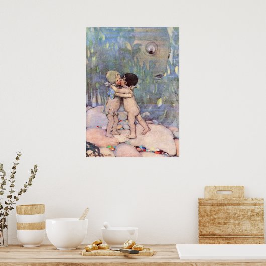 Een Baby water van Jessie Willcox Smith Poster (Keuken)