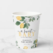 Een Baby Waterverf Lemon Baby shower Papieren Bekers (Achterkant)