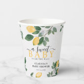 Een Baby Waterverf Lemon Baby shower Papieren Bekers (Voorkant)