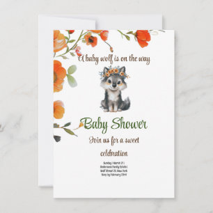 Een baby wolf is onderweg - Baby shower Invitation Kaart