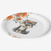 Een baby wolf is onderweg - Papieren Borden Papieren Bordje (Gekanteld)