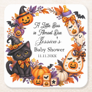 Een babyboo is bijna fijn Halloween-babyfeestje Kartonnen Onderzetters
