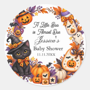 Een babyboo is bijna jarig Halloween baby shower Ronde Sticker