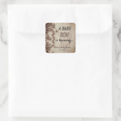 Een babyboytje is een brouwsel Houten  Cadeau Baby Vierkante Sticker (Tas)