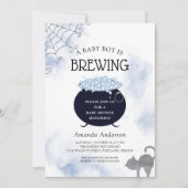 Een babyjongen breekt halloween Baby shower Kaart (Voorkant)