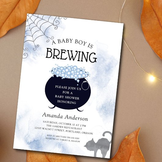 Een babyjongen breekt halloween Baby shower Kaart
