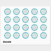Een babyjongen brouwt Baby shower blauw-wit Ronde Sticker (Vel)