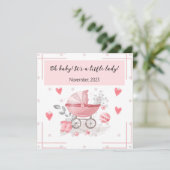 Een babymeisje met een mooie boodschap kaart (Staand voorkant)