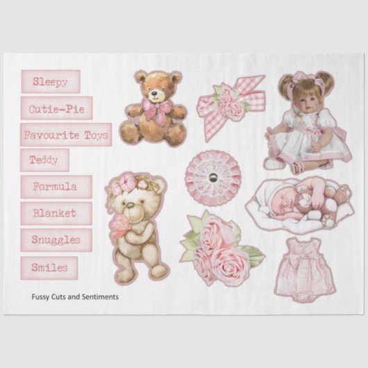 Een babymeisjeseries ontwerp 7 tissuepapier (Voorkant)