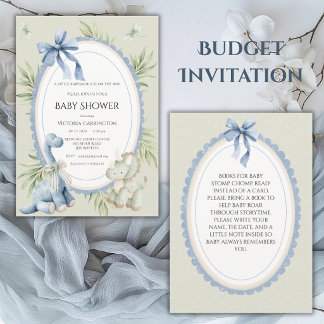 Een Babysauraus is op komst Sage Green Budget Baby Kaart