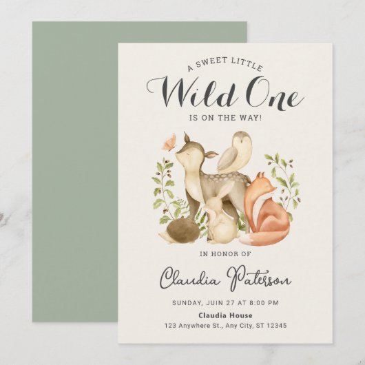 Een babyshower Zoete Kleine Wilde Boho Woud (Voorkant / Achterkant)