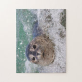 Een babyzeehond die surft legpuzzel (Verticaal)