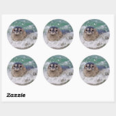 Een babyzeehond die surft ronde sticker (Vel)