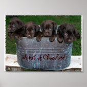 Een bad met chocolade-afbeelding poster (Voorkant)