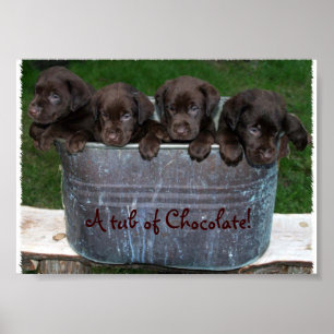 Een bad met chocolade-afbeelding poster