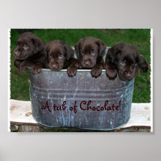 Een bad met chocolade-afbeelding poster