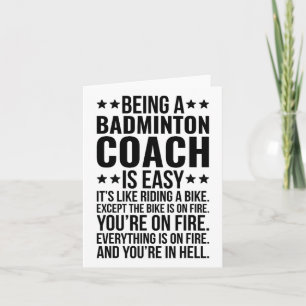 Een badmintoncoach zijn Job Funny Badminton Instru Kaart