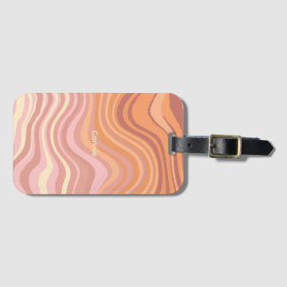 Een bagagelabel met kleuren van de zonsondergang i