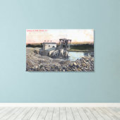Een baggerbaggerwerkplaats voor GoldOroville, CA Canvas Afdruk (Insitu (Houten vloer))