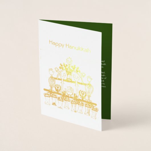 Een Baghdadi Chanoeka-lamp Folie Kaarten (Voorkant)