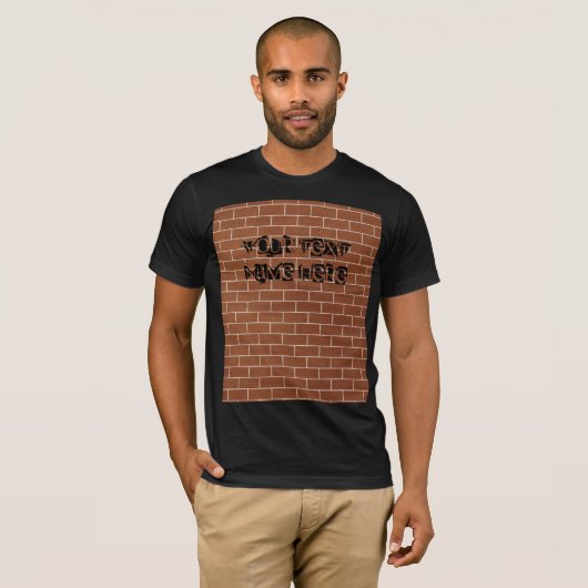 Een bakstenen muur T-shirt met je aangepaste tekst (Voorkant volledig)