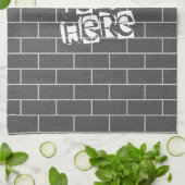 Een bakstenen muur - voeg je speciale tekst / meer theedoek (Gevouwen)